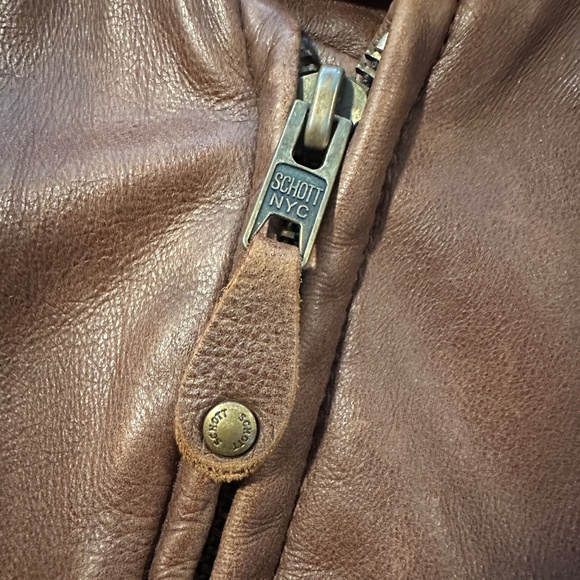 SCHOTT Vintaged Cowhide Café Racer Leather Jacket 654 XL - Picture 6 of 14